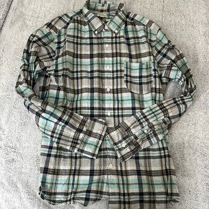 J Crew Long Sleeve Madras Button Up - Slim, Large